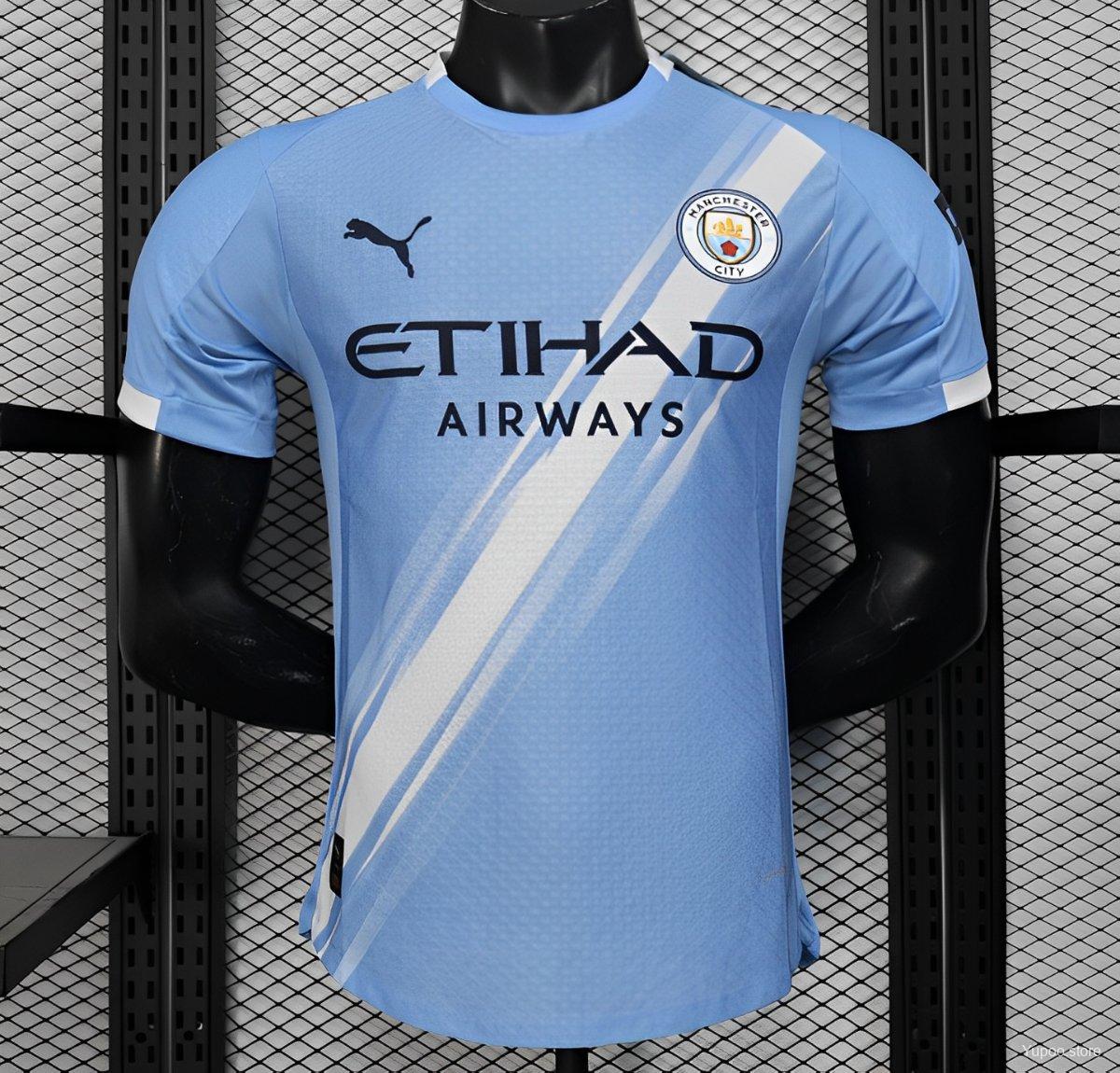 Camiseta de fútbol Manchester City 2025/26 LOCAL MANGA CORTA VERSION JUGADOR